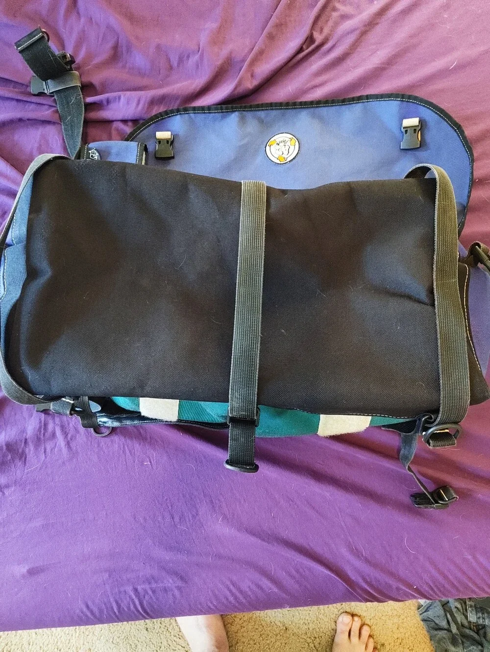 REload XL Full Custom Bicycle Messenger Bag Matching Cell Holster Purple/Teal